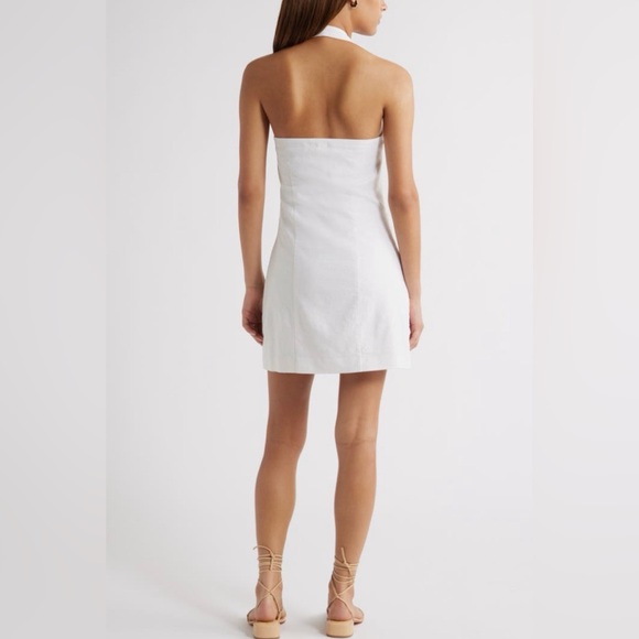 Stylish White Button-Front Mini Dress by Open Edit - Picture 3 of 8